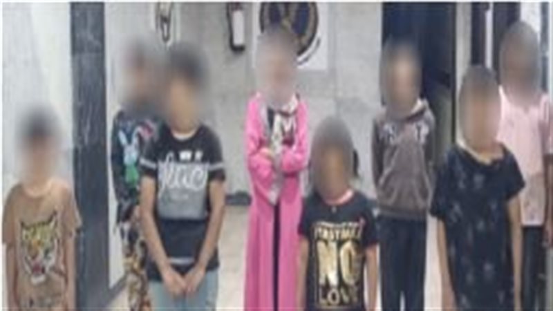 مجموعة من الاطفال المستغلة فى أعمال التسول
