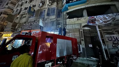  الحماية المدنية تحاول إنقاذ قطتين عالقتين داخل يافطة إعلانية بالمحلة الكبرى