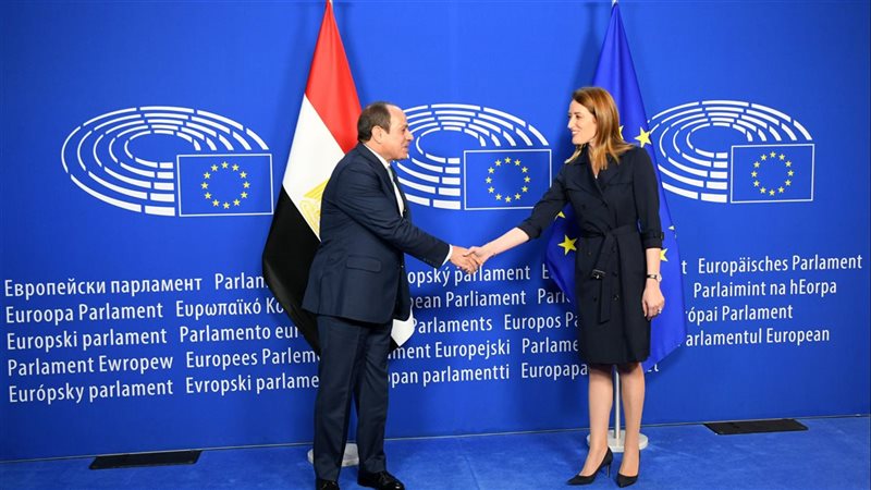 رئيسة البرلمان الأوروبي والرئيس السيسي
