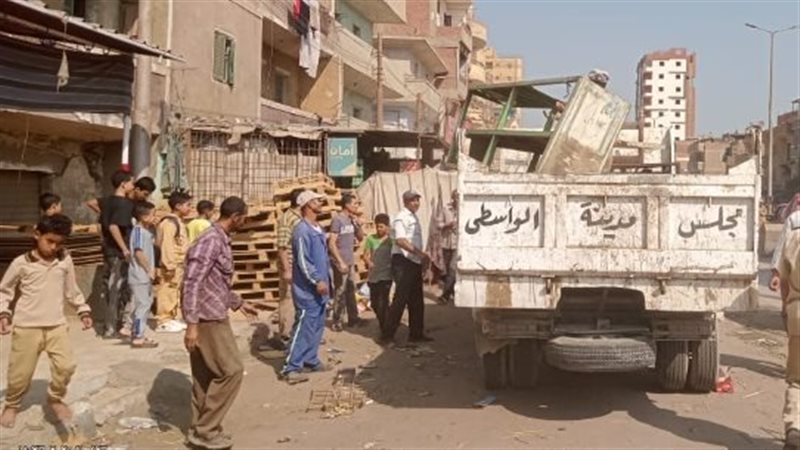 حملات مكثفة بالواسطى لرفع الإشغالات وتحسين النظافة والخدمات