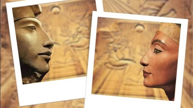 الملك آخناتون وزوجته الملكة نفرتيتي