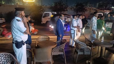 حملات أمنية موسعة بالمحلة لإزالة الإشغالات وضبط الكافيهات المخالفة 