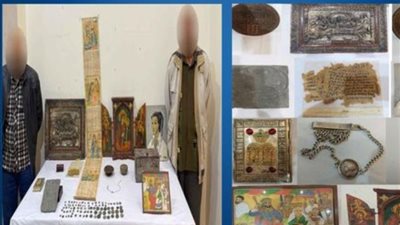 القبض على صاحب ورشة وعاطل بحوزتهما قطع أثرية من العصر الروماني بالفيوم