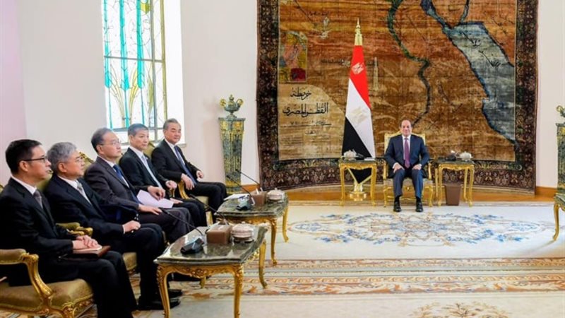 الرئيس السيسي خلال استقباله الوفد الصيني