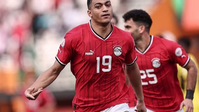 لحظة احتفال مصطفى محمد بالهدف