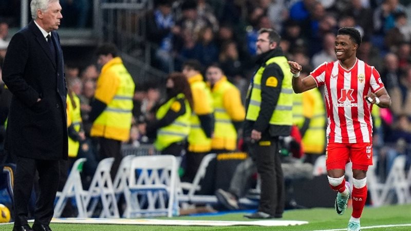 أنشيلوتي ولاعب ألميريا