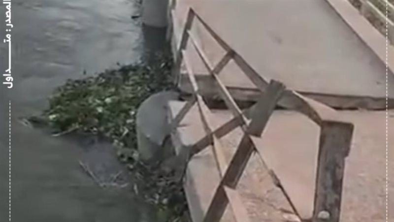 جانب من انهيار الكوبري 