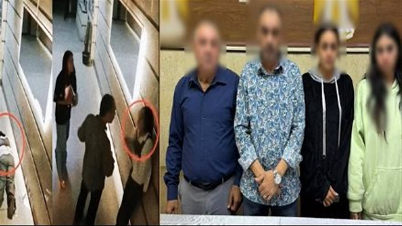اعتداء رجل وابنتيه على فتاة بمدخل عقار في القاهرة