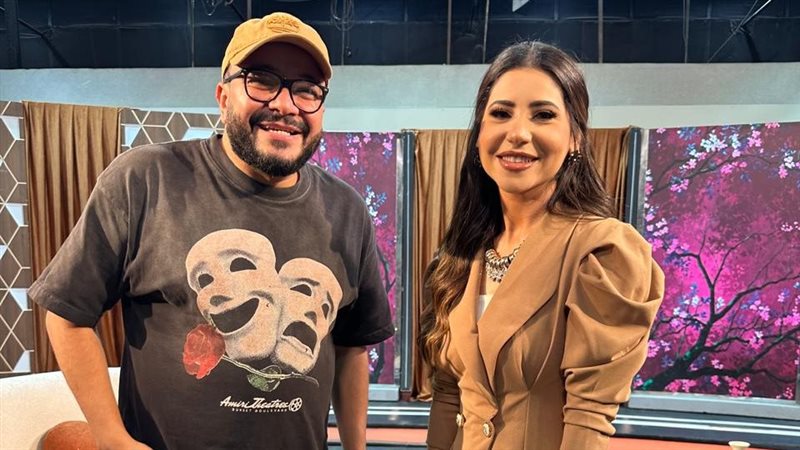 حسام داغر مع الإعلامية يمنى بدراوي