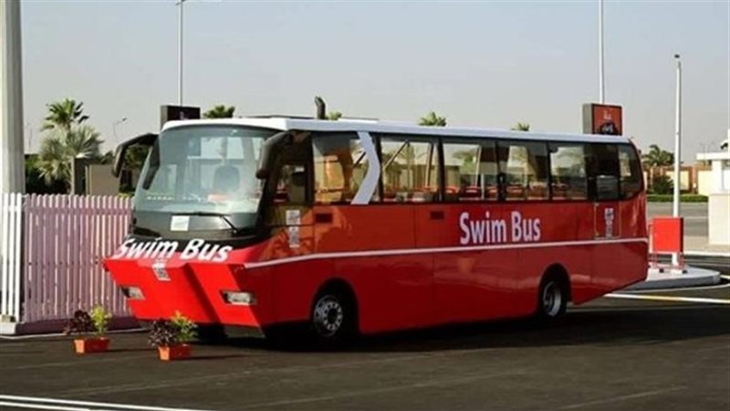 المسار الكامل للأتوبيس البرمائي بين البر والنهر