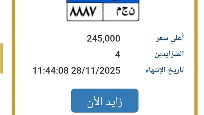 مزاد اللوحات المميزة في مصر: 
