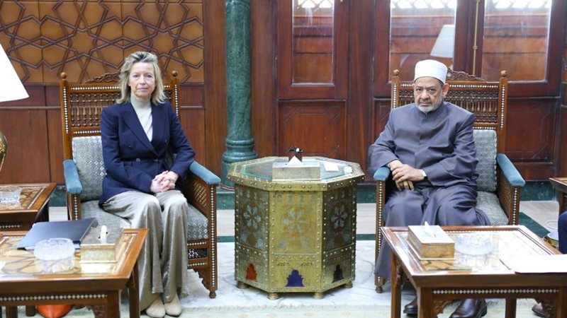 شيخ الأزهر وأحد مبعوثين الاتحاد الأوروبي 