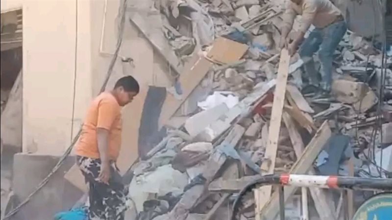 انهيار جزئي بمنزل في كرموز بالإسكندرية