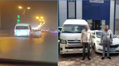 قائدا سيارتين يؤديان حركات استعراضية خطيرة بالبحيرة ويعرضان حياة المواطنين للخطر