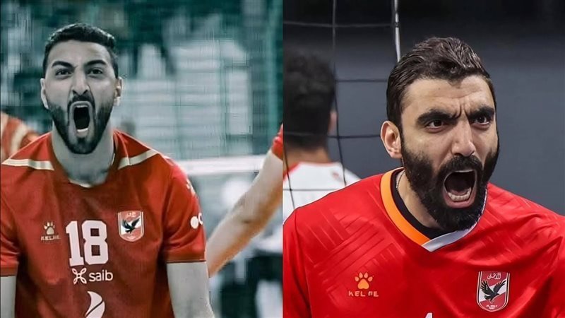 أحمد صلاح و أحمد سعيد لاعبا المنتخب الوطني للكرة الطائرة
