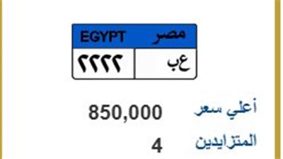 من 150 ألف إلى 850.. مزاد لوحة معدنية مميزة يشهد منافسة شرسة