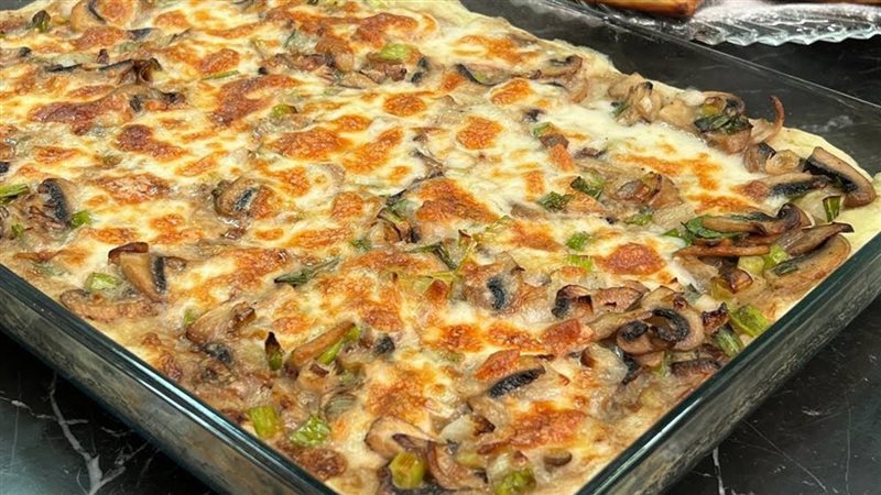 صينية البطاطس بالمشروم 