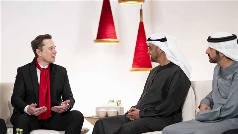 من لقاء الشيخ محمد بن زايد وإيلون ماسك