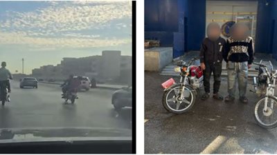 حركات استعراضية.. ضبط قائدي دراجتين بخاريتين عرضا حياة المواطنين للخطر