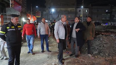 محافظ الغربية يتابع تطوير «أبو دراع» ليلاً.. ويشدد على الانضباط بالمحلة الكبرى