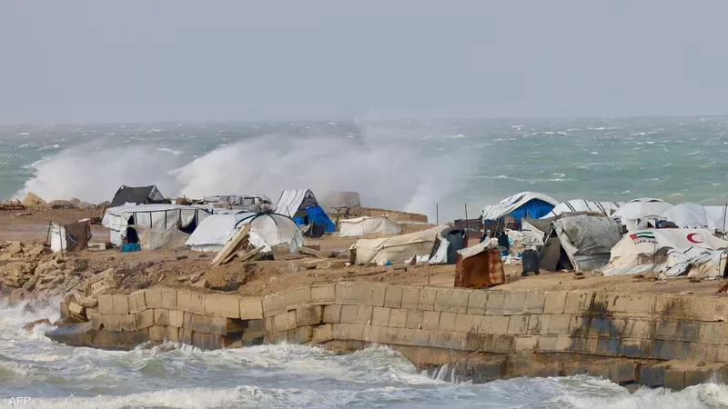 الظروف الجوية الشتوية القاسية في غزة 