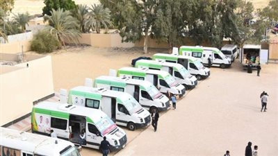 قافلة «مطروح الخير» تصل قرية سيدي عبد الرحمن بالعلمين لتقديم خدمات شاملة للمواطنين