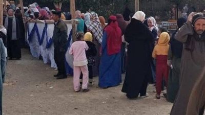 إقبال ملحوظ للناخبين على لجان مدرسة بني مزار الثانوية بنات