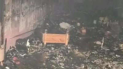اتفحم.. حريق هائل يلتهم محل أسماك وطيور في أبوتشت
