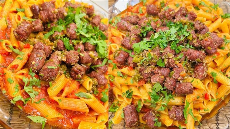 طاجن مكرونة بالسجق
