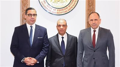 لقطات من المشاورات السياسية لوزراء خارجية مصر واليونان وقبرص