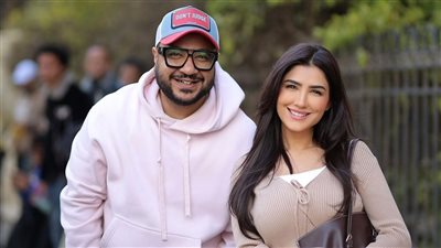مي عمر ومحمد سيد بشير من كواليس مسلسل الست موناليزا