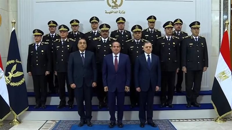 الرئيس السيسي  خلال الإحتفال بعيد الشرطة 