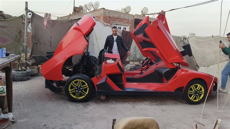  شاب يبتكر سيارة لامبورجيني في الدقهلية