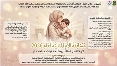 فتح باب التقديم لمسابقة «الأم المثالية» لعام 2026 بالمنيا