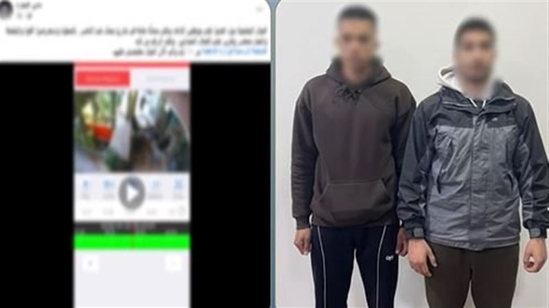 المتهمان عقب القبض عليهما