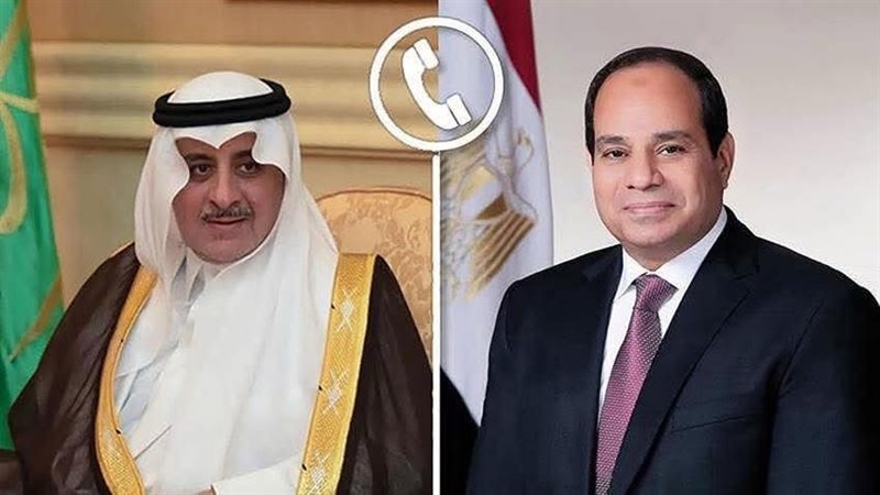 الرئيس السيسي يتلقى اتصالًا هاتفيًا من أمير منطقة تبوك