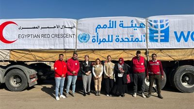 الأمم المتحدة للمرأة نقدم مساعدات إنسانية لغزة بمشاركة الهلال الأحمر المصري