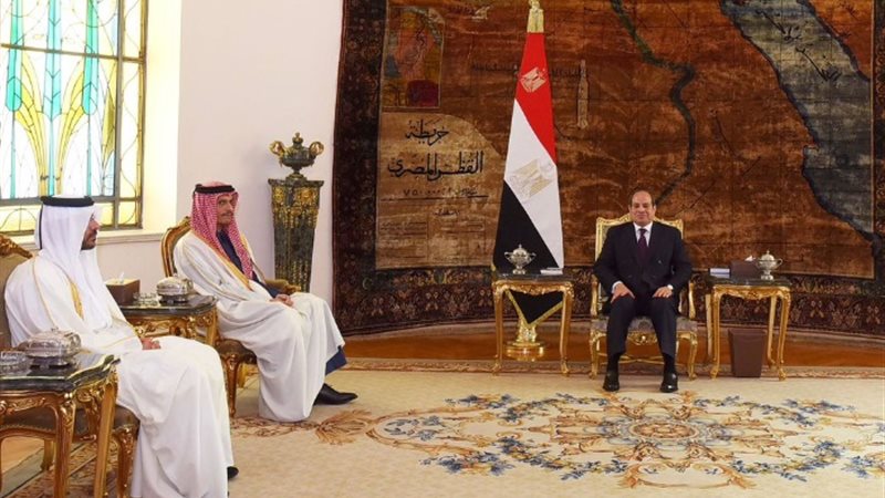 الرئيس السيسي ووزير خارجية قطر الشيخ محمد بن عبد الرحمن آلـ