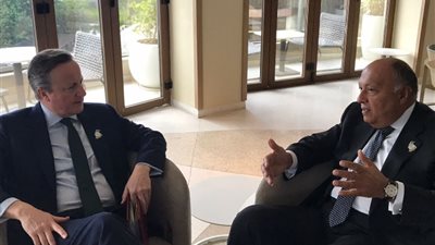 سامح شكري يبحث مع نظيره البريطاني تطورات الأوضاع في قطاع غزة