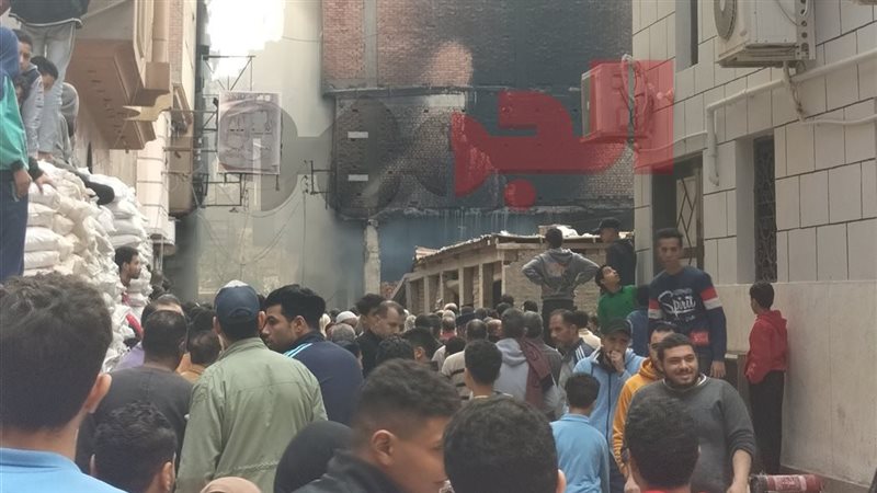 جانب من حرائق قرية الشعراء بدمياط 