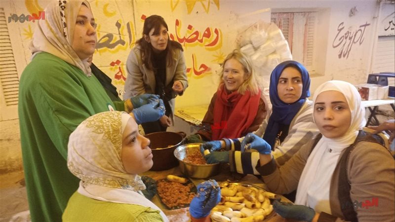 جانب من الاعداد لافطار المطرية 