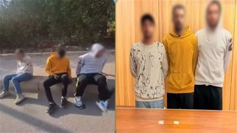 المتهمون عقب القبض عليهم