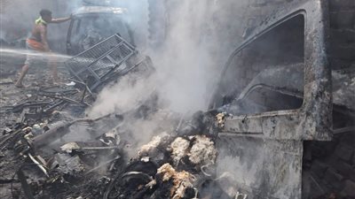 السيطرة على حريق التهم مخزن خردة في منشأة ناصر