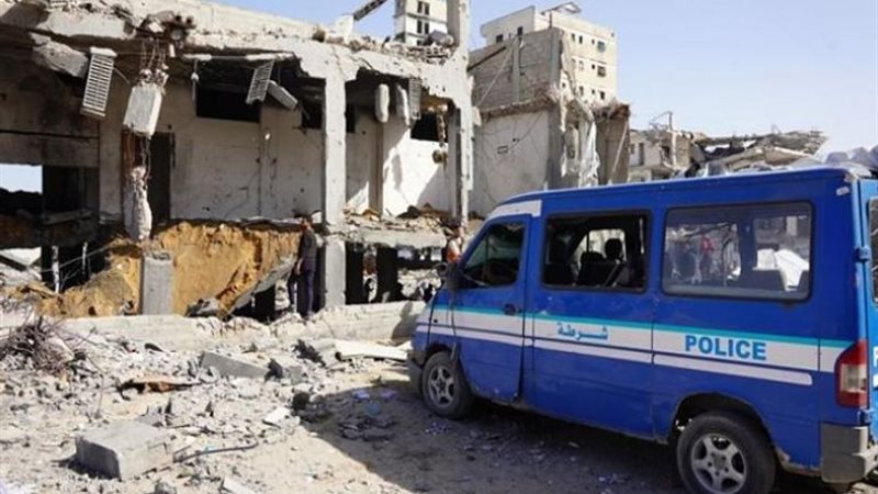 مقر لشرطة غزة بعد قصفة 