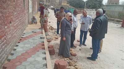 استمرار أعمال تركيب الإنترلوك بمنطقة القفاصين في أبوتيج لتحسين البنية التحتية