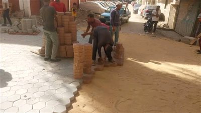 الجيزة: رصف 11 شارعًا ومتفرعاتهم بالانترلوك بمنطقة أرض الجمعية في إمبابة 