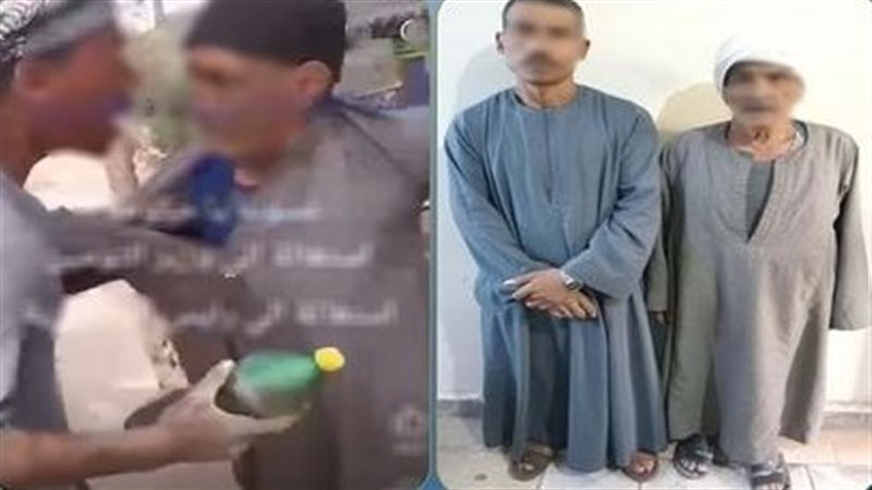 المتهمان عقب القبض عليهما