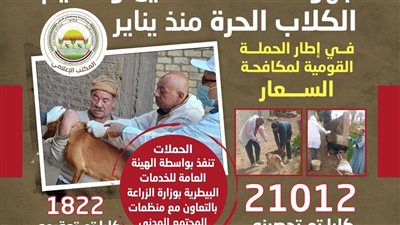 الزراعة: تحصين 21 ألف كلب وتعقيم 1822 ضمن الحملة القومية لمكافحة السعار