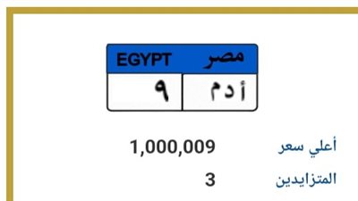 ارتفاع سعر لوحة “آدم 9” إلى مليون و9 آلاف جنيه قبل انتهاء المزاد