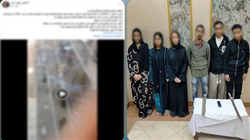 المتهمون عقب القبض عليهم